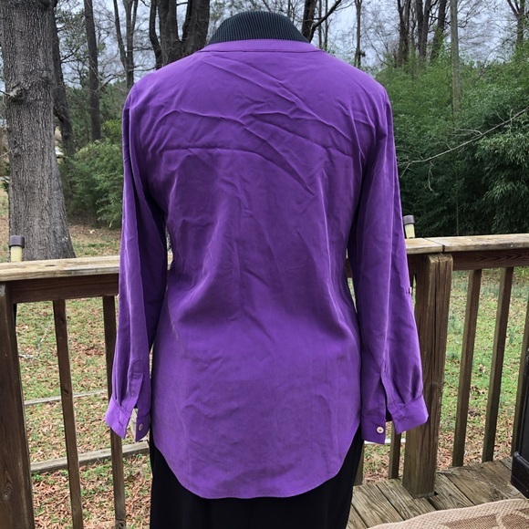 Chico’s Button Long Sleeve Purple Modal Shirt - Picture 2 of 5